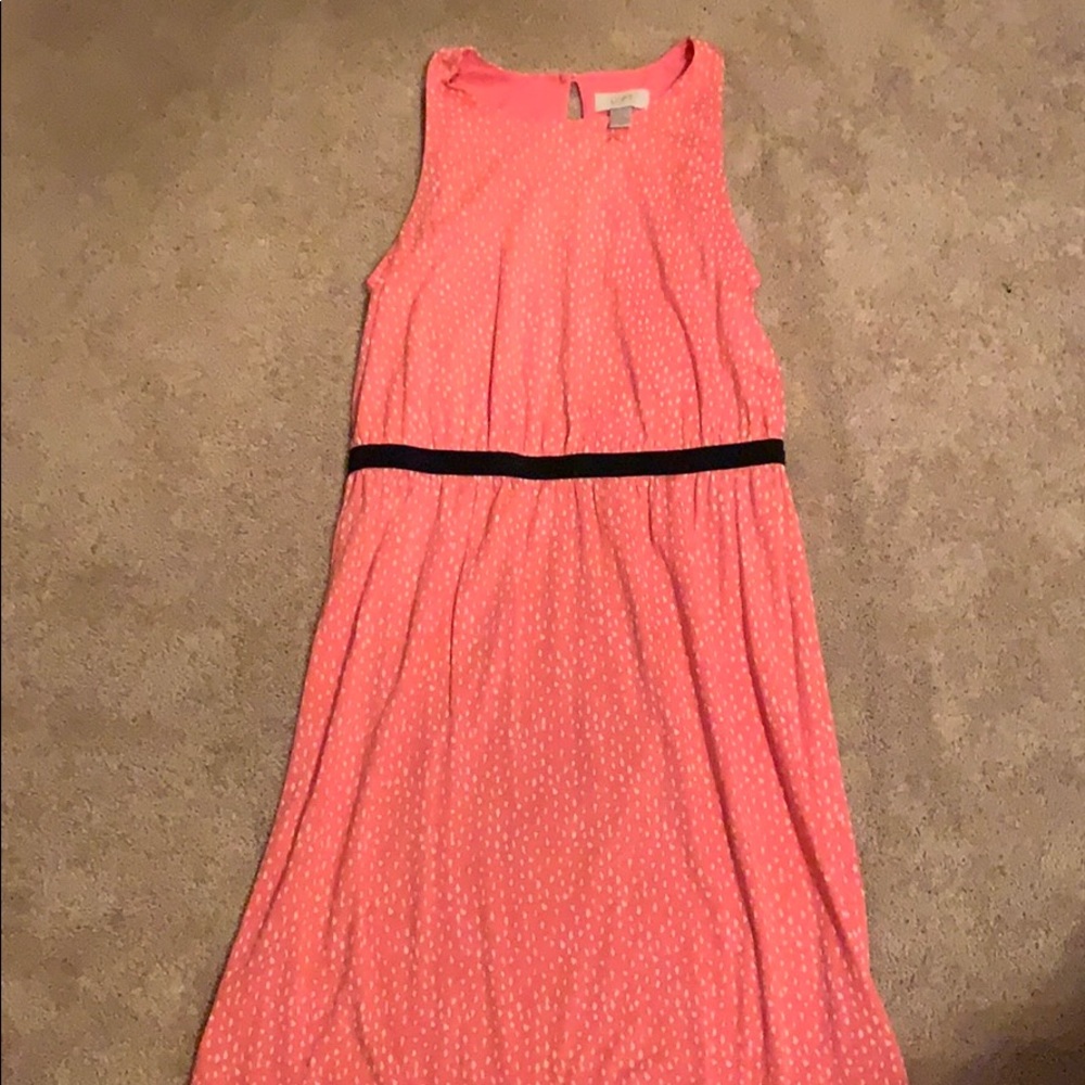 Pink, white and black dress. Size small from Loft